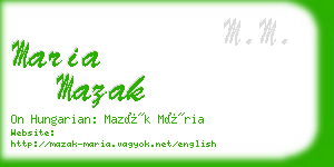 maria mazak business card